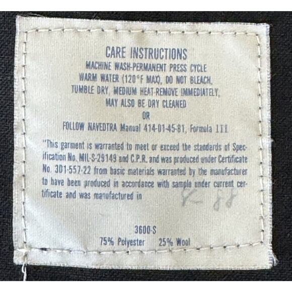 Davis Clothing Company VTG Shirt Mens Large 16.5 Navel Military Black Tag READ - Picture 7 of 7